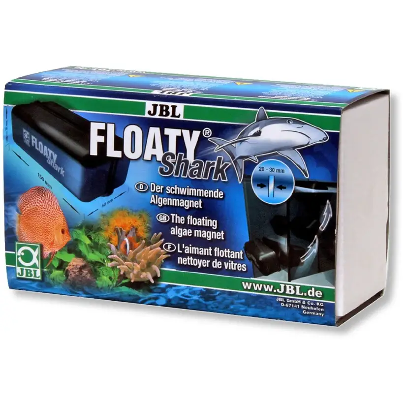 JBL - Floaty Shark - Floating magnet cleaner for thick aquarium panes