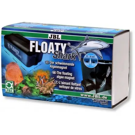 JBL - Floaty Shark - Limpiador magnético flotante para cristales de acuario gruesos