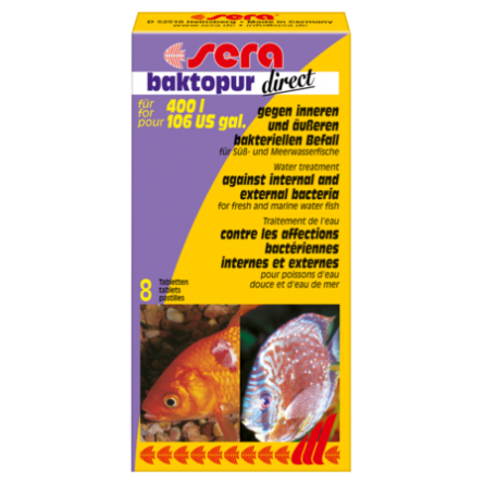 SERA - Baktopur Direct - 8 Tabs - Traitements pour poissons