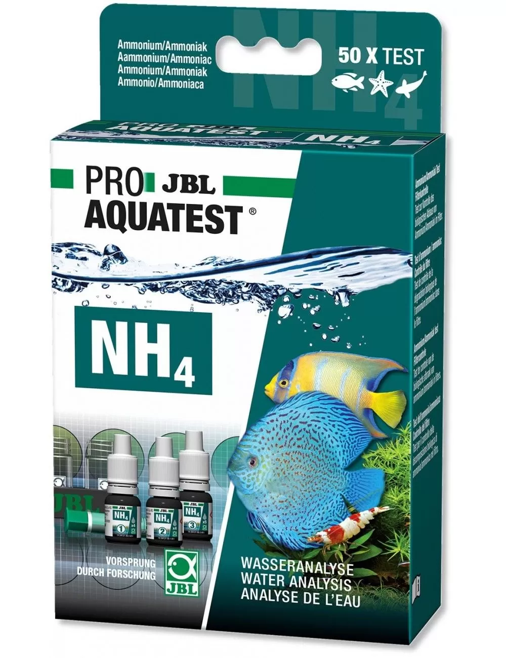 JBL PROAQUATEST NO2 Nitrit - Schnelltest zur Bestimmung des Nitritgehalts  in Süß-/Meerwasser Aquarien & Teichen Für: 50 Tests