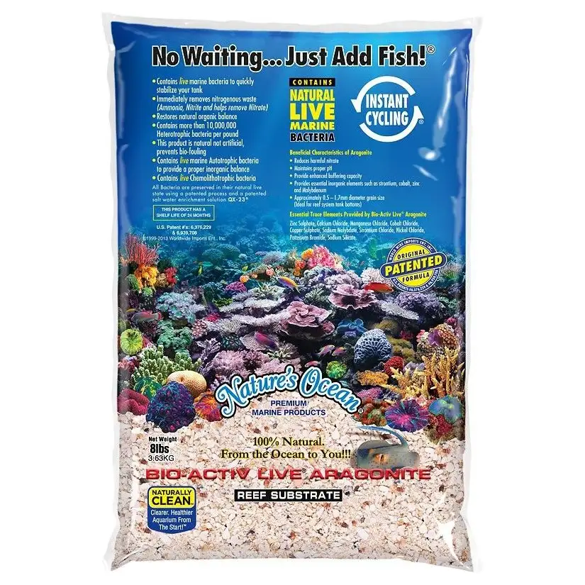 NATURE'S OCEAN - Aragonite Live Reef Substrate - 3,63 kg - 2,0 - 4,0 mm - Lebender Sand für Aquarien