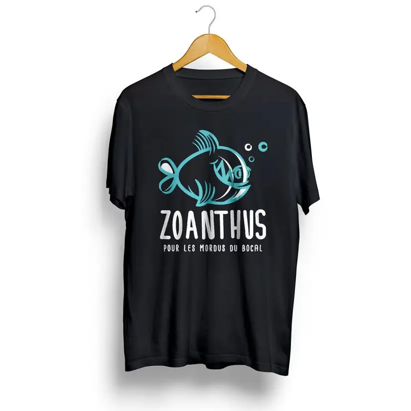 Zoanthus.fr - T-shirt serigrafata con logo "Zoanthus" - nera