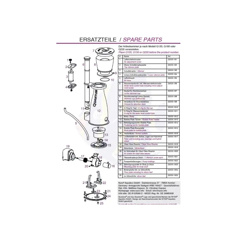 NYOS - Montaggio pompa per Quantum 220 - rif: Q220-1022