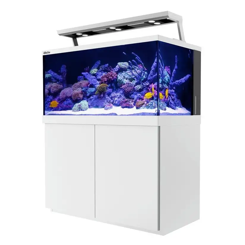 CRVENO MORE - Aquarium Max® S-500 + LED 3x ReefLeds - Bijeli namještaj - 500 litara