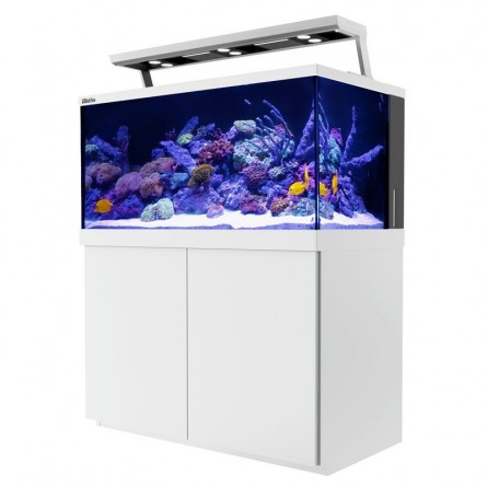 CRVENO MORE - Aquarium Max® S-500 + LED 3x ReefLeds - Bijeli namještaj - 500 litara