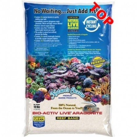 NATURE'S OCEAN - Aragonito blanco natural - 4,54 kg - Arena viva para acuario - 0,1-0,5 mm