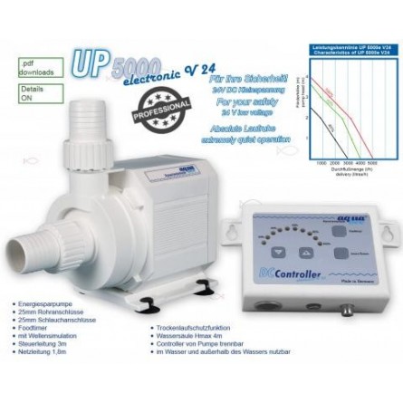 AQUABEE - UP 5000 electronic V24 DC - Bomba de água para aquário