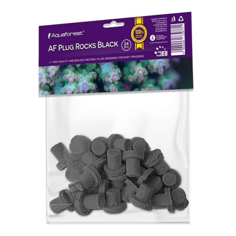 AQUAFOREST - Af Plug Rock Black - Conjunto de 24 tampões de corte