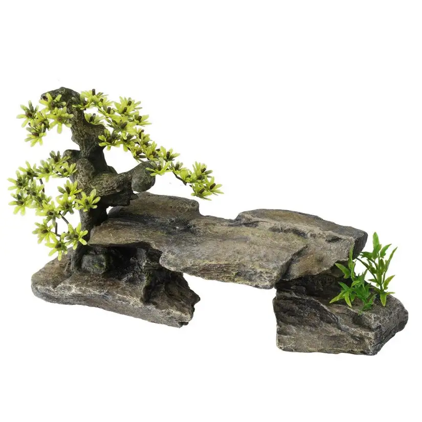 Aqua Della - Pedra Bonsai Cinza - 34x15,5x21cm - Pedra e bonsai