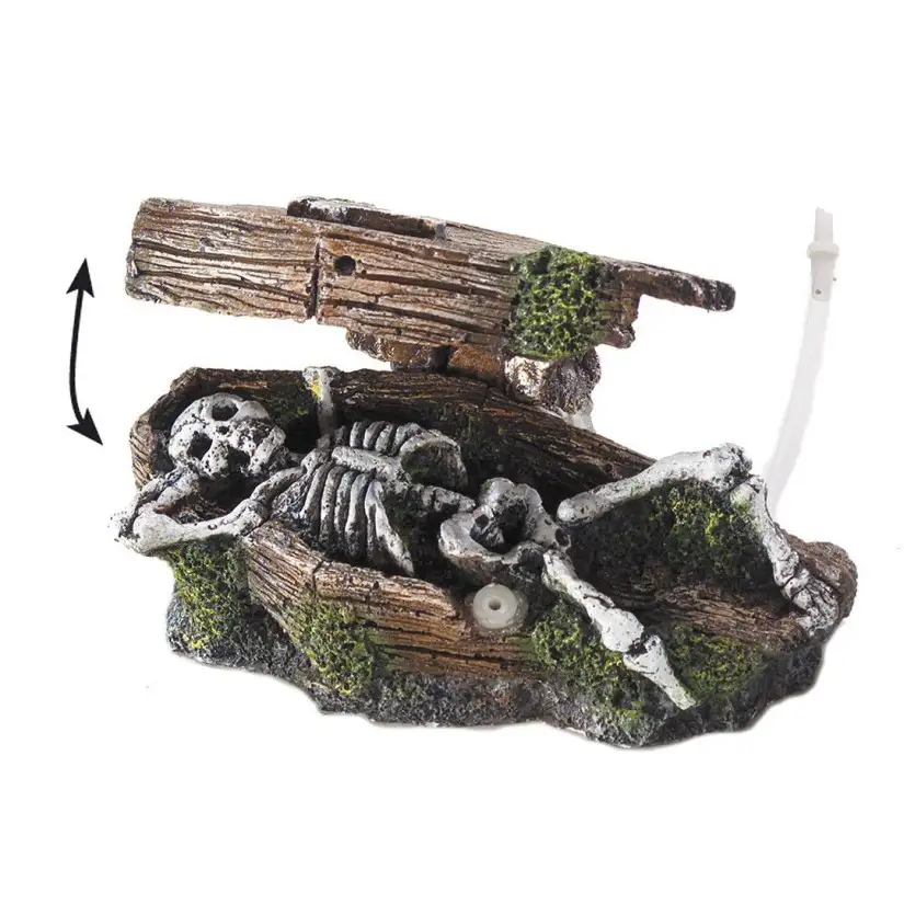 Aqua Della - Coffin w. skeleton - 14.5x9x7cm - Bubble box