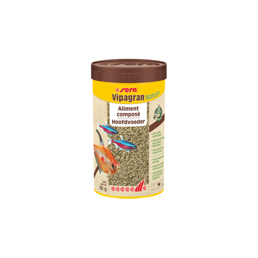 SERA - Vipagran Nature - 80g - Alimento composto para peixes ornamentais