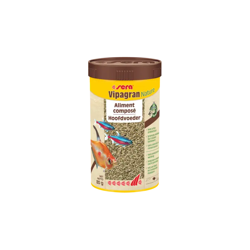 SERA - Vipagran Nature - 80g - Alimento compuesto para peces ornamentales