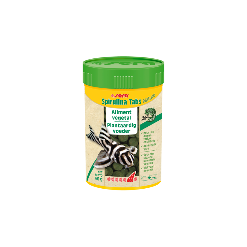 SERA - Spirulina Tabs Nature - 60g - Alimento colorante para peces ornamentales