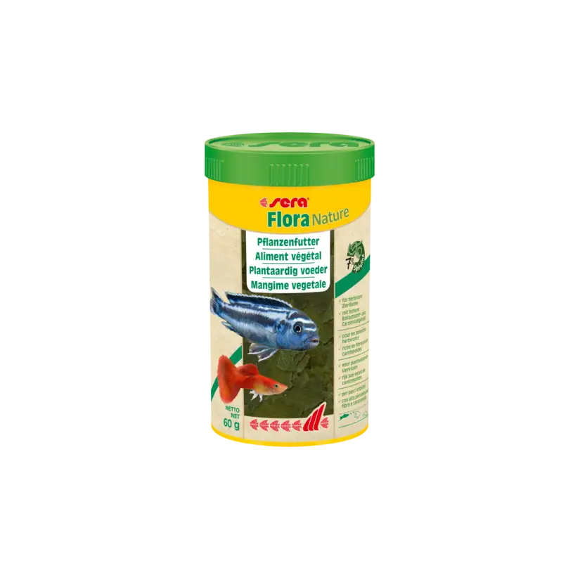 SERA - Flora Nature - 60g - Alimento vegetal para peixes ornamentais