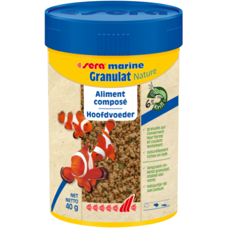 SERA - Marin Granulat Nature - 40g - Mangime composto per pesci d'acqua salata