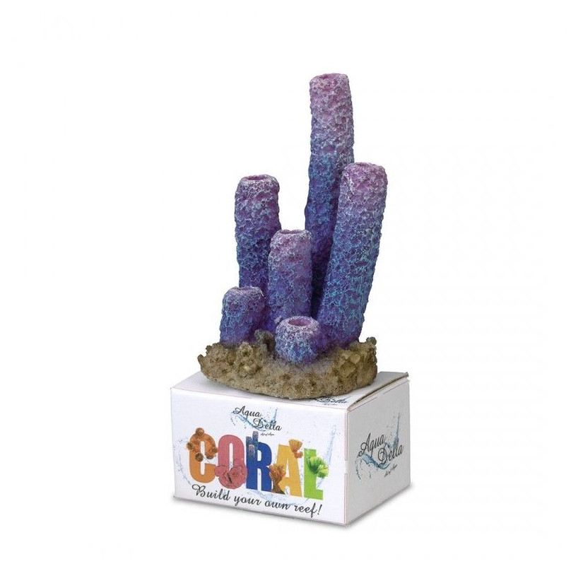 Aqua Della - Coral module stove pipe sponges Mauve M - 5,5x5,5x12,5cm - Corail violet