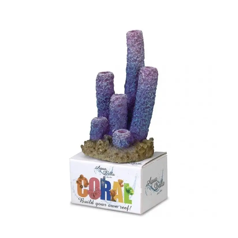 Aqua Della - Coral module stove pipe sponges Mauve M - 5,5x5,5x12,5cm - Corail violet