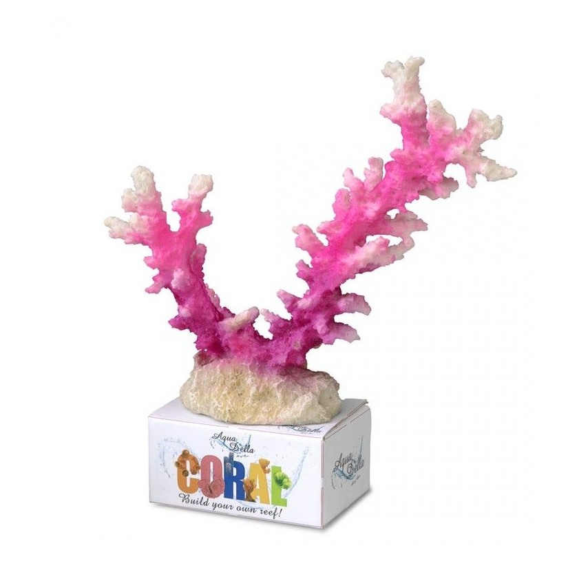 Aqua Della - Coral modul staghorn L - roza/bela - 19,5x13,5x6cm