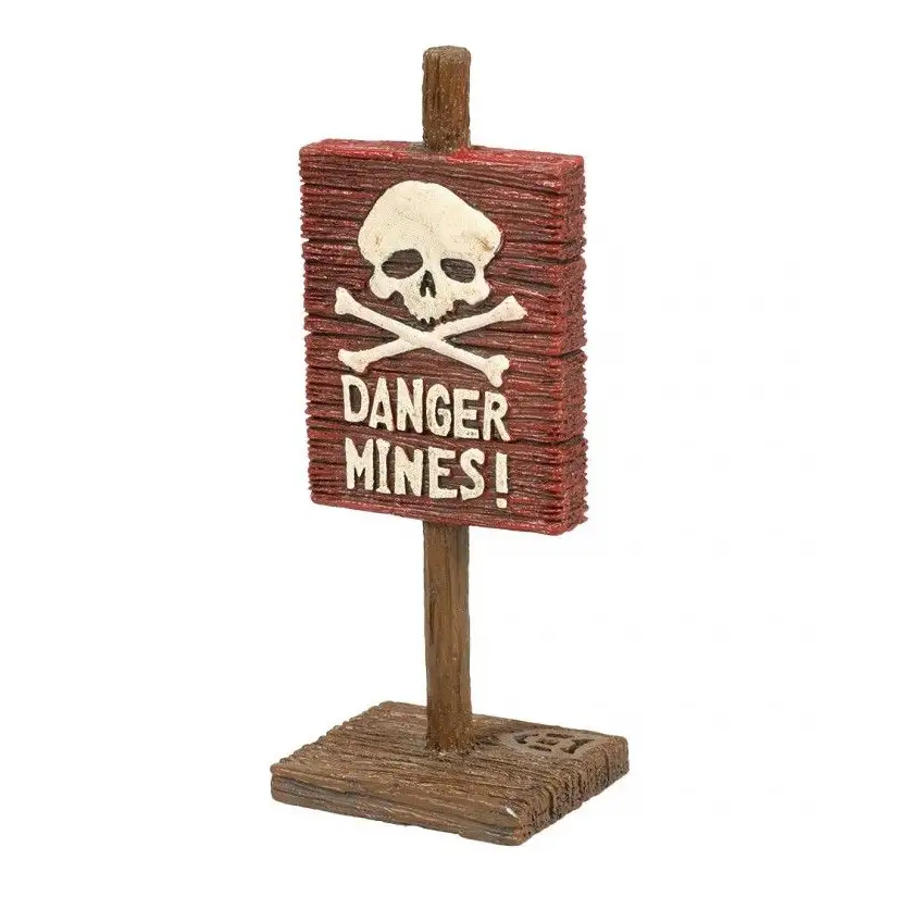 Aqua Della - Warning sign - danger mines - 4x3.2x10.1cm