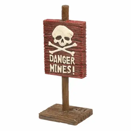 Aqua Della - Warning sign - danger mines - 4x3.2x10.1cm