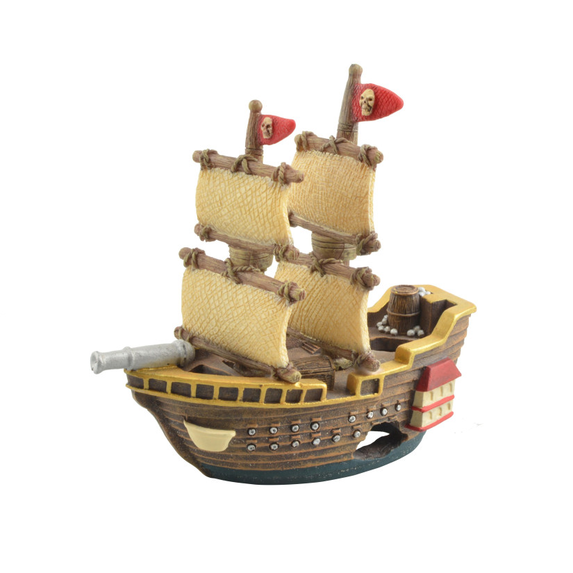 AQUAVIE - DECO R BARCO PIRATA NIÑO SM - 14x6x14cm