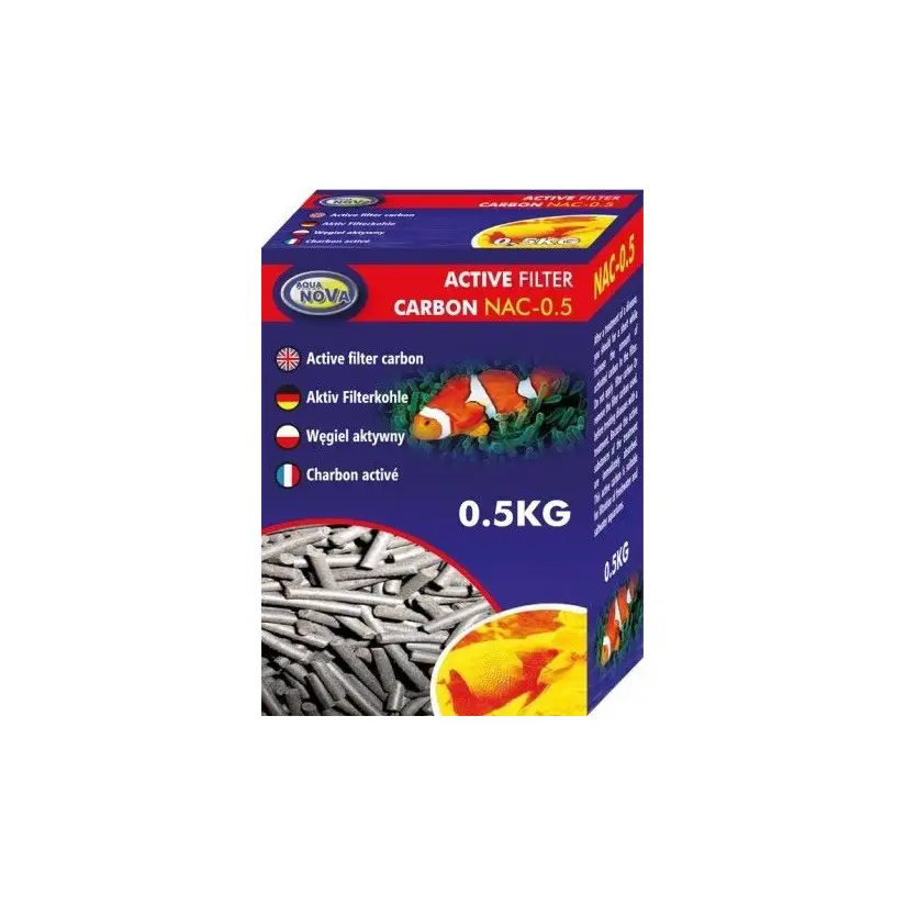 AQUA NOVA - Carbón activado - 500g - Material filtrante