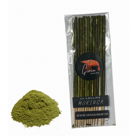 Gioia Shrimp - Pacote de 12 Pirulitos de Moringa Orgânicos - Para Camarão de Aquário