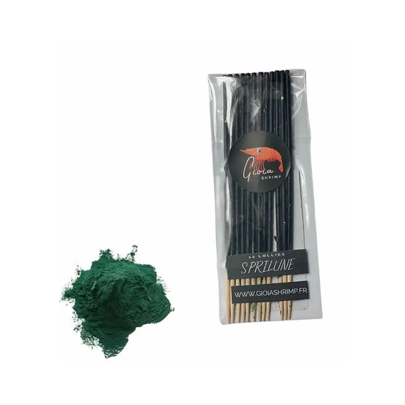 Gioia Shrimp - Lot de 12 lollies Spiruline Bio - Pour crevettes d’aquarium