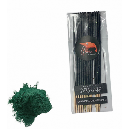 Gioia Shrimp - Set od 12 organskih spirulina lizalica - za akvarijske račiće