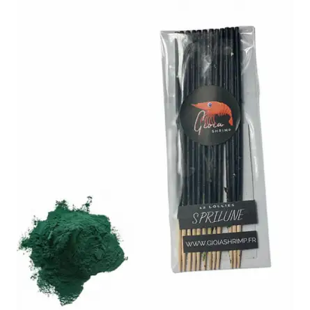 Gioia Shrimp - Set van 12 biologische Spirulina-lollies - voor aquariumgarnalen