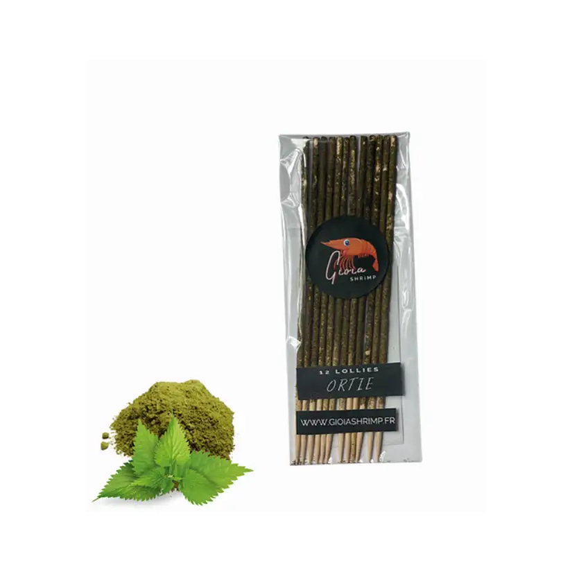 Gioia Shrimp - Pack of 12 Organic Nettle Lollies - For Aquarium Shrimp