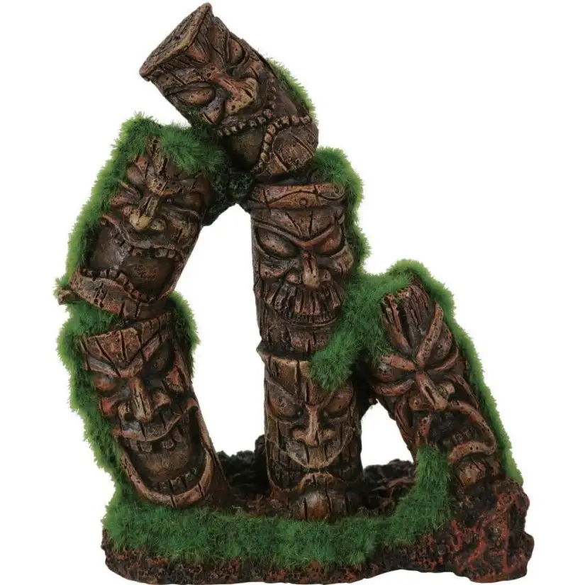 ZOLUX - Totem 3 colonnes Kipouss - 10x6x13 cm - Décoration artificielle tapissée de graines