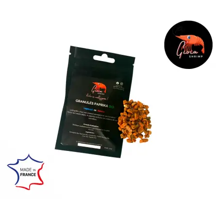 Gioia Shrimp - Grânulos de Páprica Orgânica - 10gr - Alimento natural para camarões