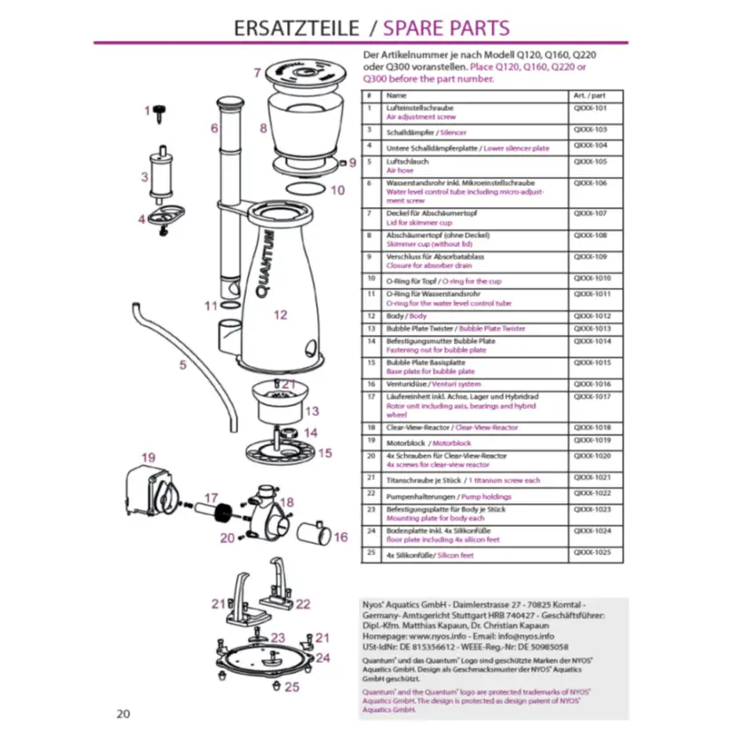 NYOS - Titanium screw for Nyos Quantum 160 - ref: Q160-1021