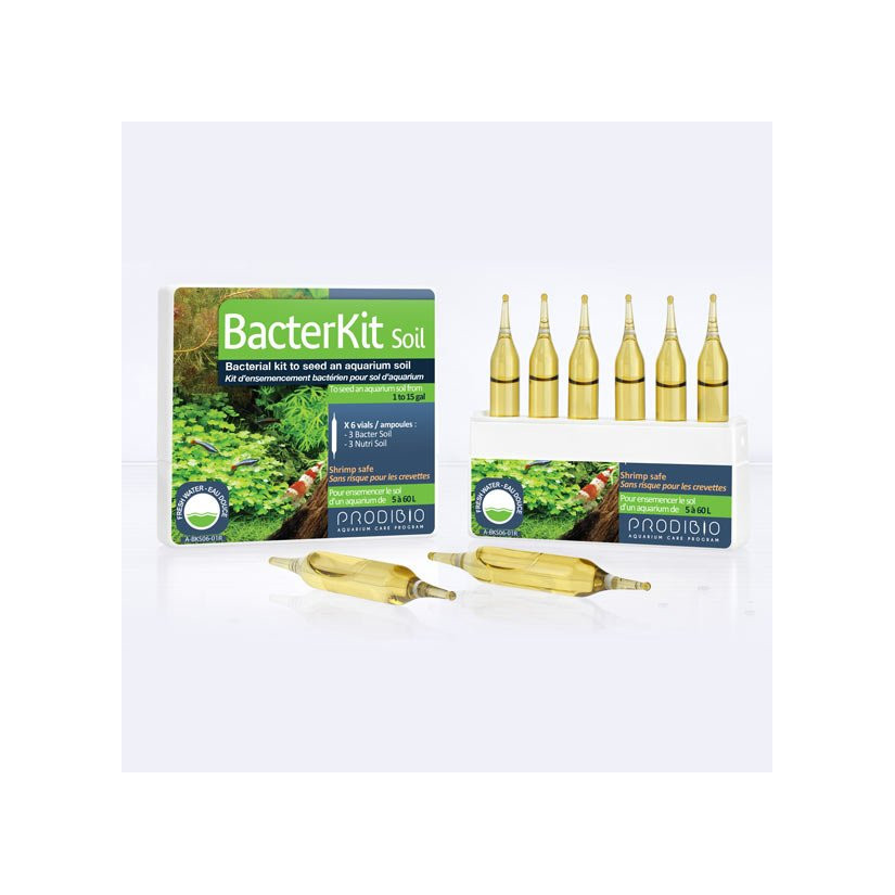 PRODIBIO - Bacterkit Soil - 6 ampoules -Kit d'ensemencement bactérien pour sol d'aquarium