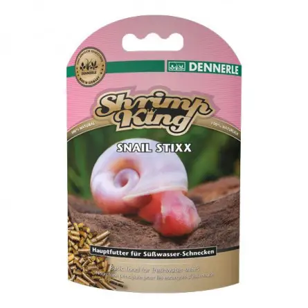 DENNERLE - Camarão Rei - Caracol Stixx - 45 g - Alimento principal para caracóis