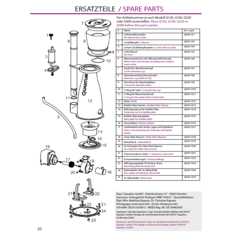 NYOS – Eimer für Nyos Quantum 120 – Ref: Q120-108