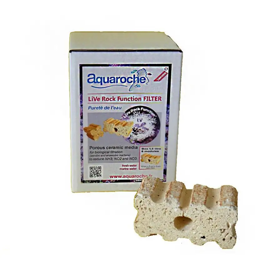 AQUAROCHE - Live Rock Functiefilter - Poreuze keramische media - 5 cm x 5 cm x 10 cm - 6 stuks