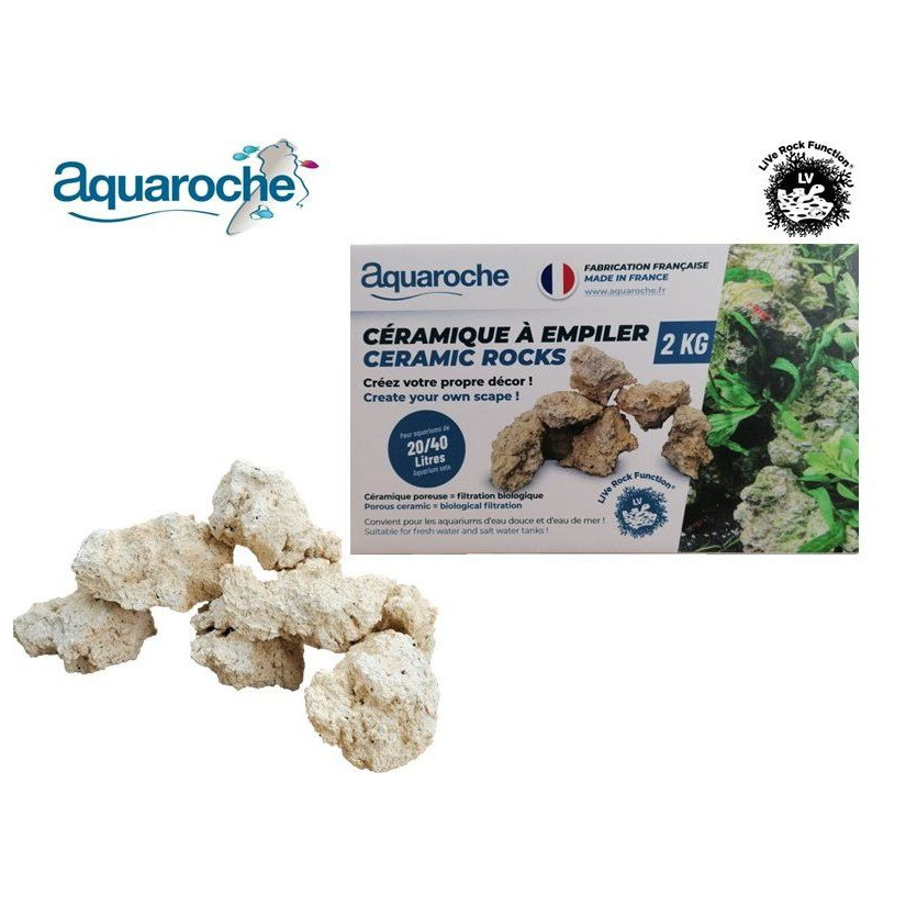 AQUAROCHE - Keramische stenen om te stapelen - 2 kilo - Voor nano-aquaria