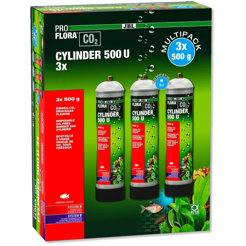 JBL - ProFlora CO2 multi cilindar 500 U - CO2 boce za jednokratnu upotrebu - 3 x 500 g