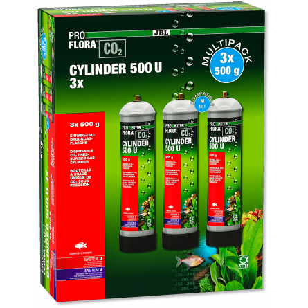 JBL - ProFlora CO2 multi cilindar 500 U - CO2 boce za jednokratnu upotrebu - 3 x 500 g