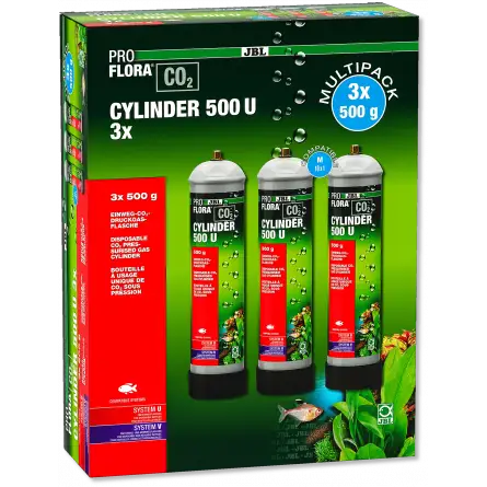 JBL - ProFlora CO2 multi cilindar 500 U - CO2 boce za jednokratnu upotrebu - 3 x 500 g