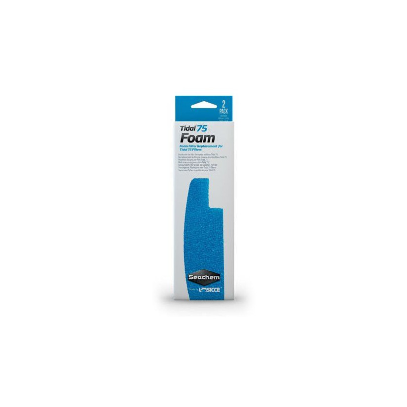 SEACHEM - Tidal 75 Foam - Mousse filtrante - x 2 - Pour filtre Tidal 75