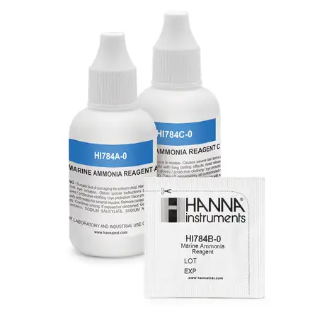 Hanna Instruments - Réactifs pour ammoniaque en eau de mer (HI784) - 25 tests