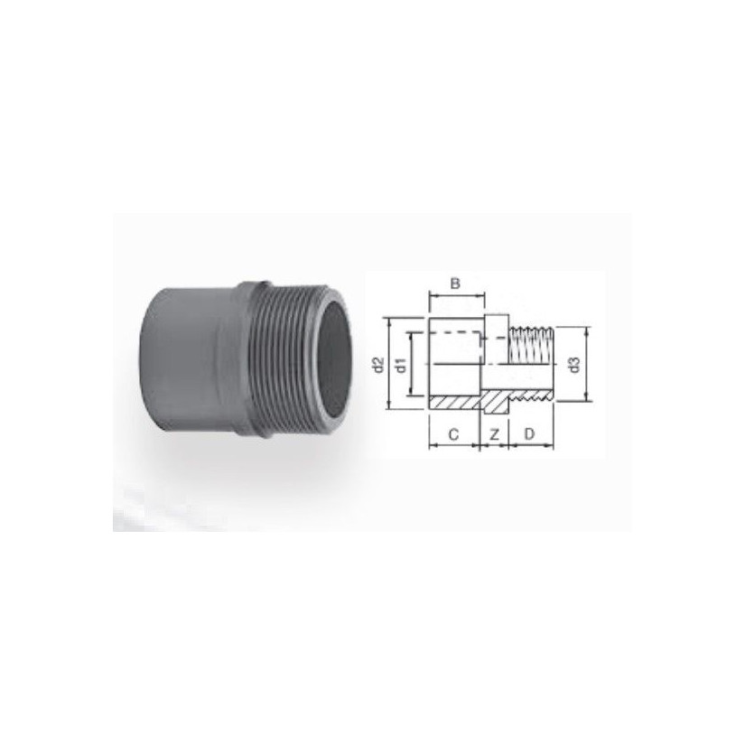 AQUA MEDIC - Gewindehülse - 40-50-1 1/4"(m) mm