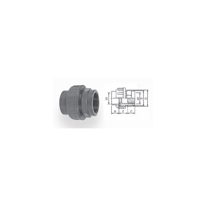 AQUA MEDIC - Female connector - PVC - Diameter 25 mm