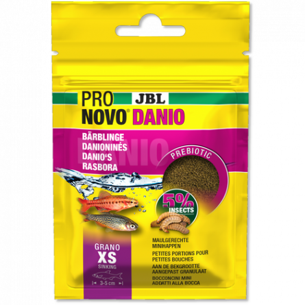 JBL - Pronovo danio - Grano XS - 20 ml - Alimento granulado para barbas y danios