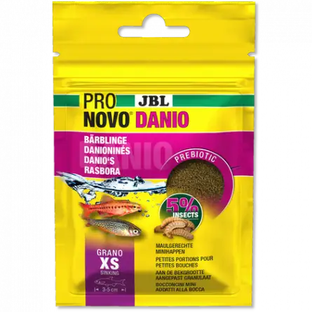 JBL - Pronovo danio - Grano XS - 20 ml - Alimento granulado para barbudos e danios