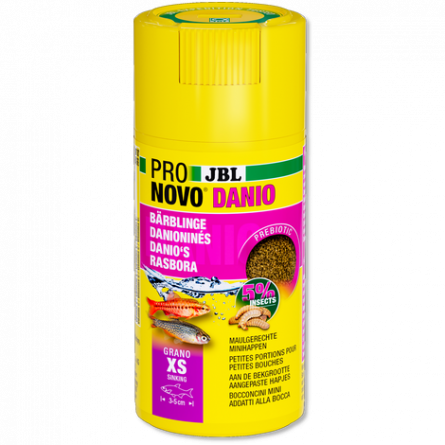 JBL - Pronovo danio - Grano XS Click - 100 ml - Alimento granulado para barbas y danios