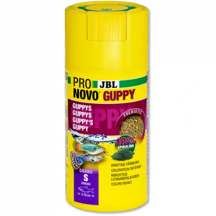 JBL - Pronovo Guppy - Grano S Click - 100 ml - Copos para guppies